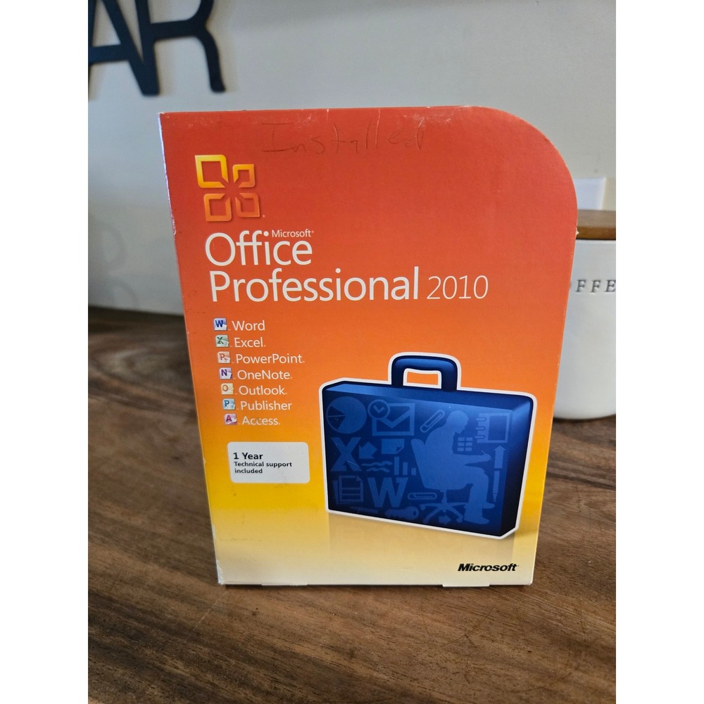 Microsoft Office Professional 2010 Retail Box with DVD Word Excel Outlook Access